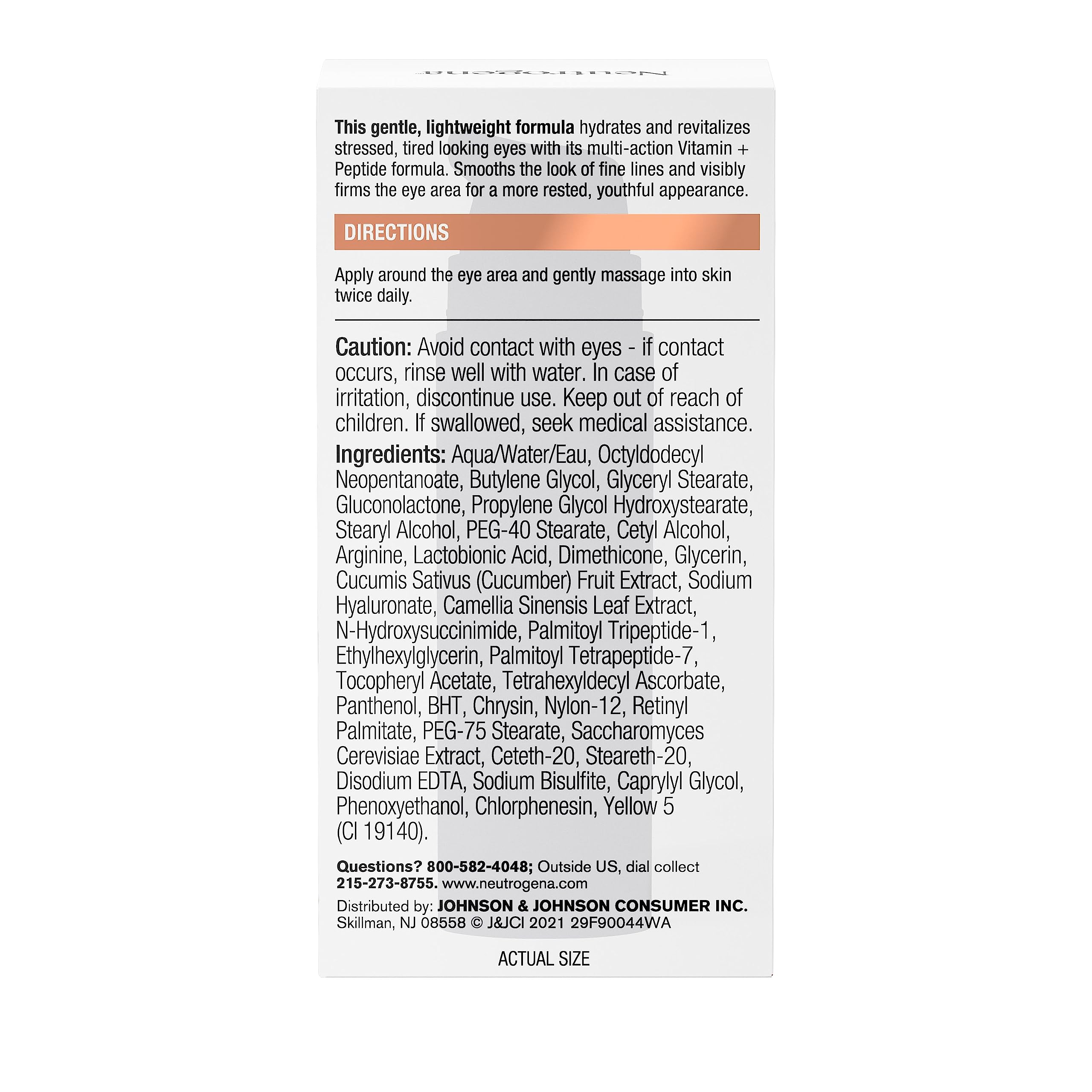 Neutrogena Eye Cream brightening close-up suggests improved radiance and even tone.