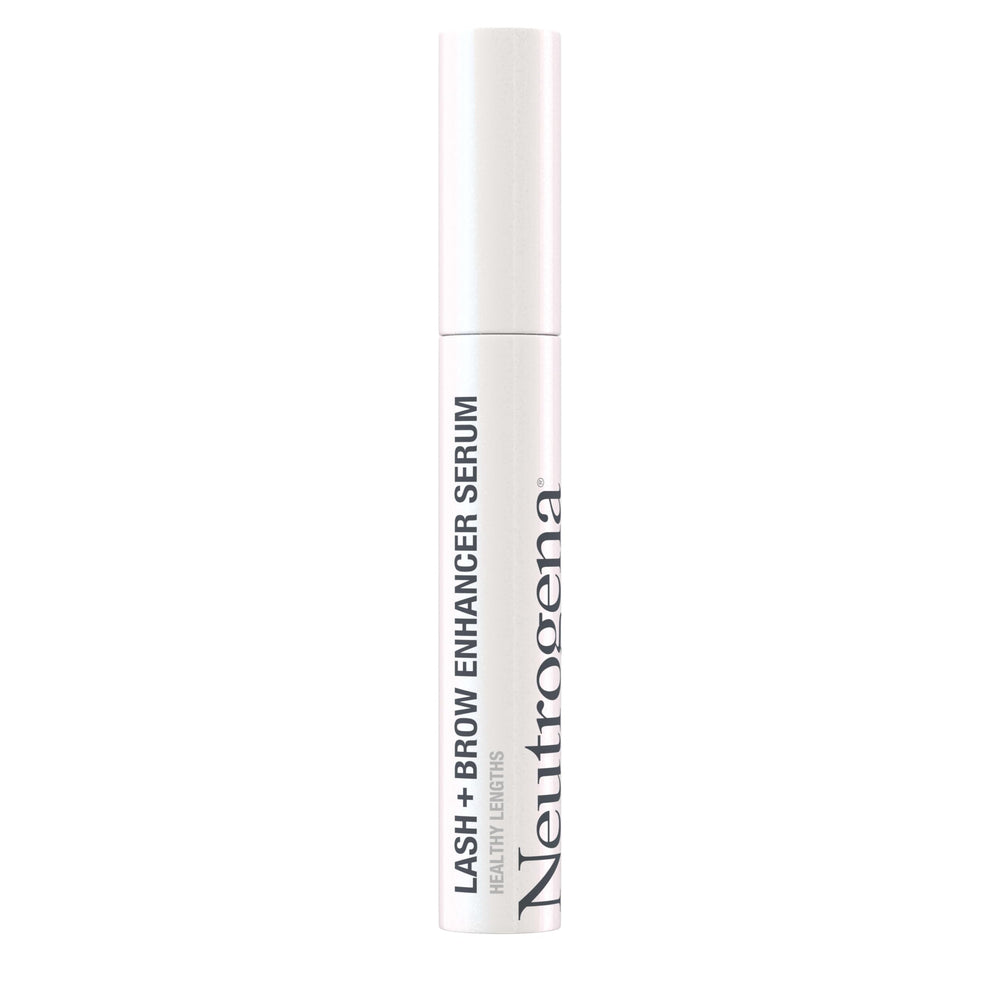 Neutrogena serum brush tip close-up showing precise application for lashes and brows.