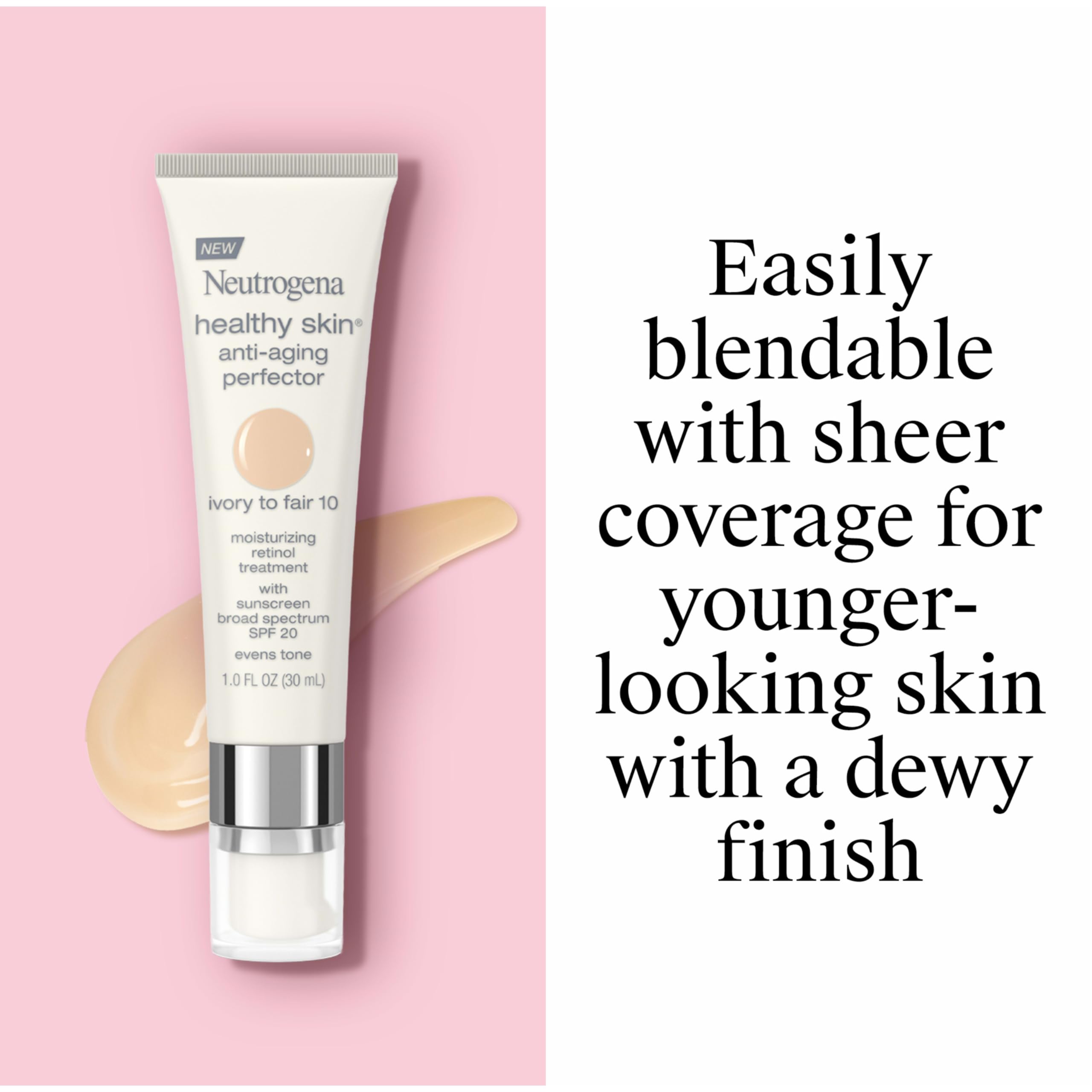 Neutrogena Healthy Skin Anti-Aging Perfector closeup reveals creamy texture for easy layering.