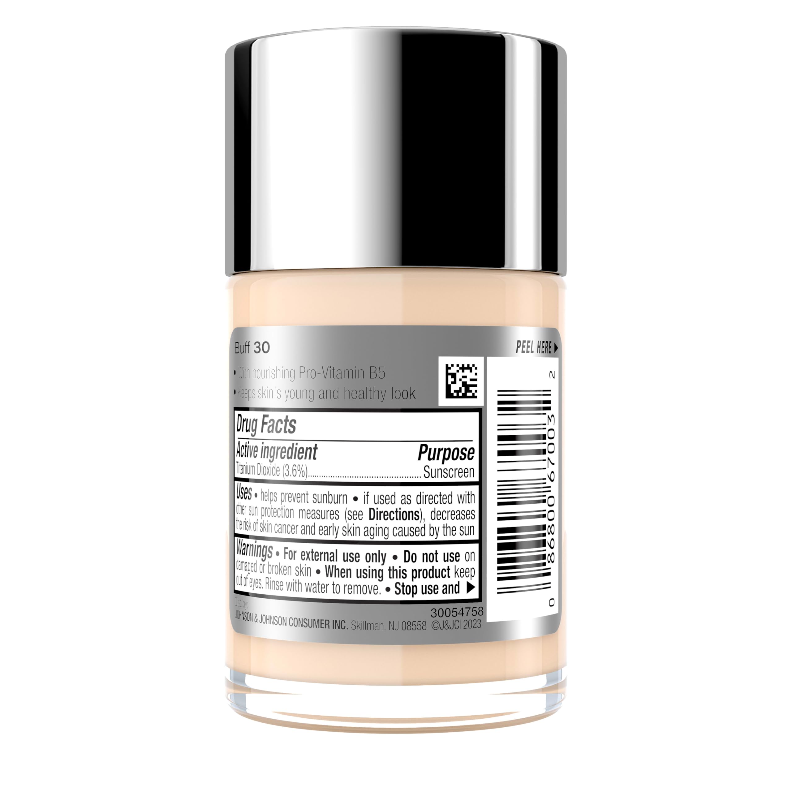 Final face look with even tone and subtle radiance.