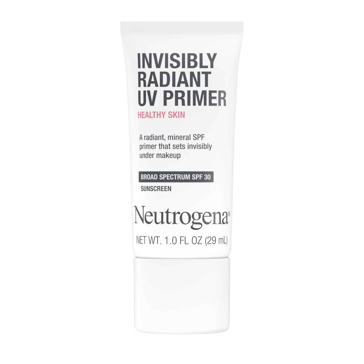 The Neutrogena Healthy Skin UV Face Primer bottle ready for daily protection and radiance.