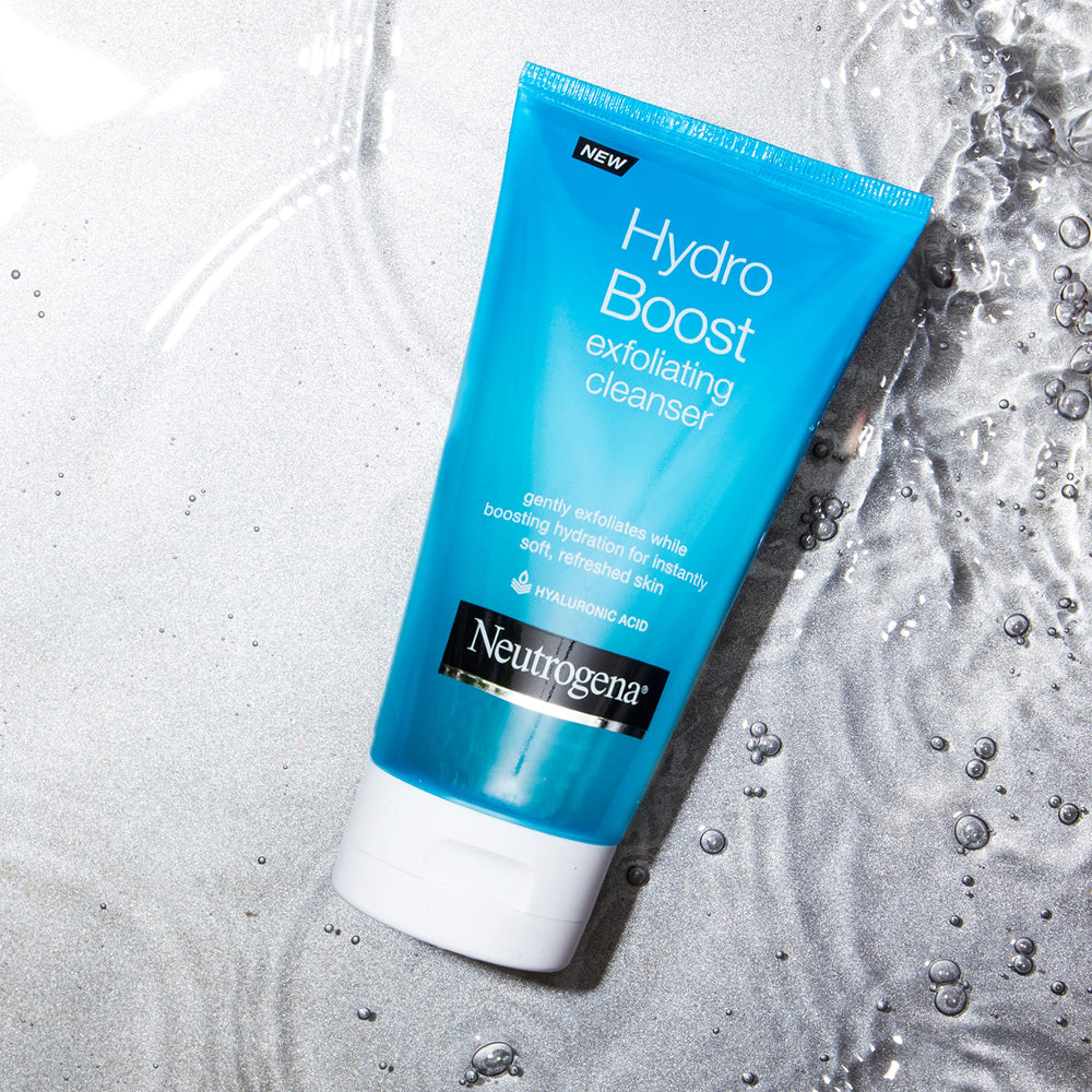 Neutrogena Hydro Boost exfoliating face wash tube 4 supports clean, hydrated skin daily.