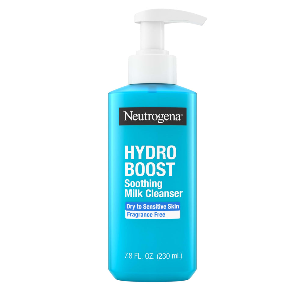 Neutrogena Hydro Boost face wash bottle with fragrance-free formula for sensitive skin.