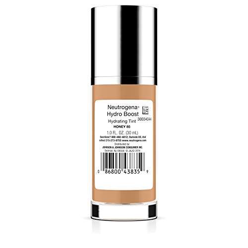Neutrogena Hydro Boost Tint 85 Honey blended on cheek shows blendable shade.