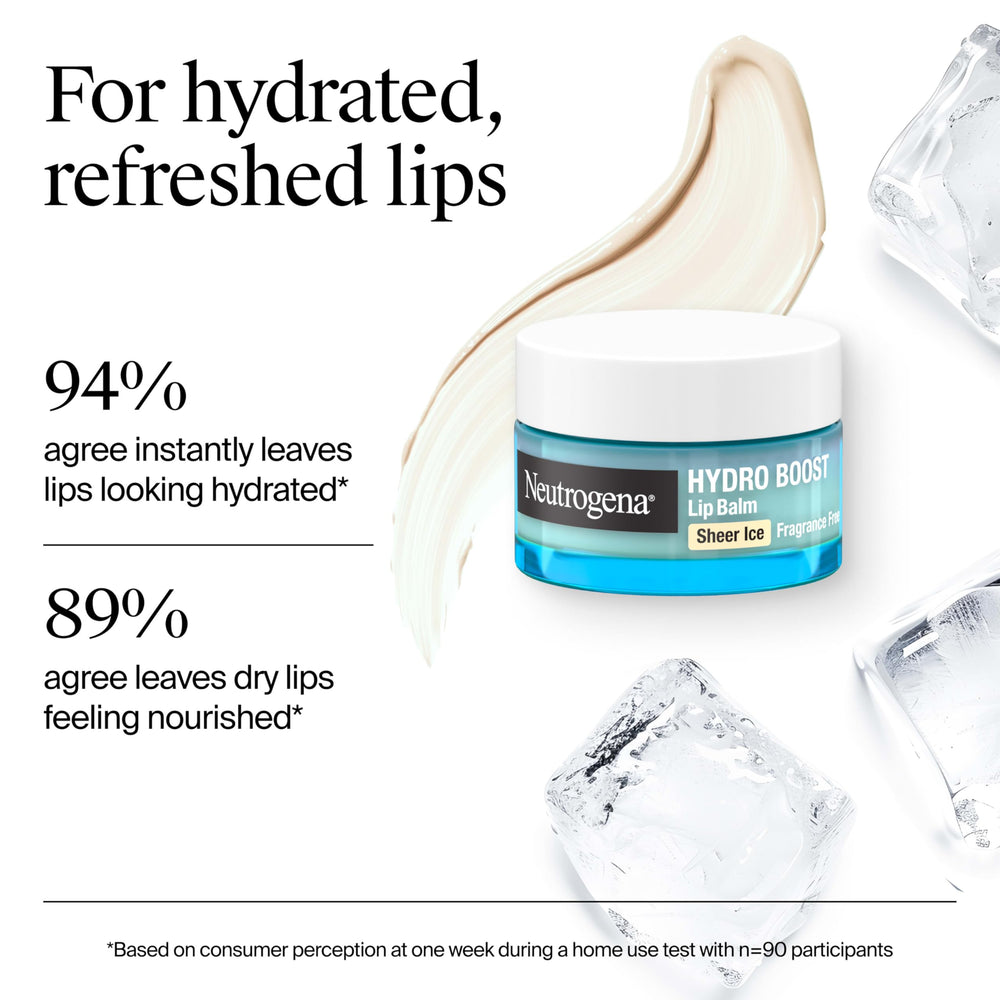 Neutrogena Hydro Boost Lip Balm with Shea Butter nourishes and smooths lips