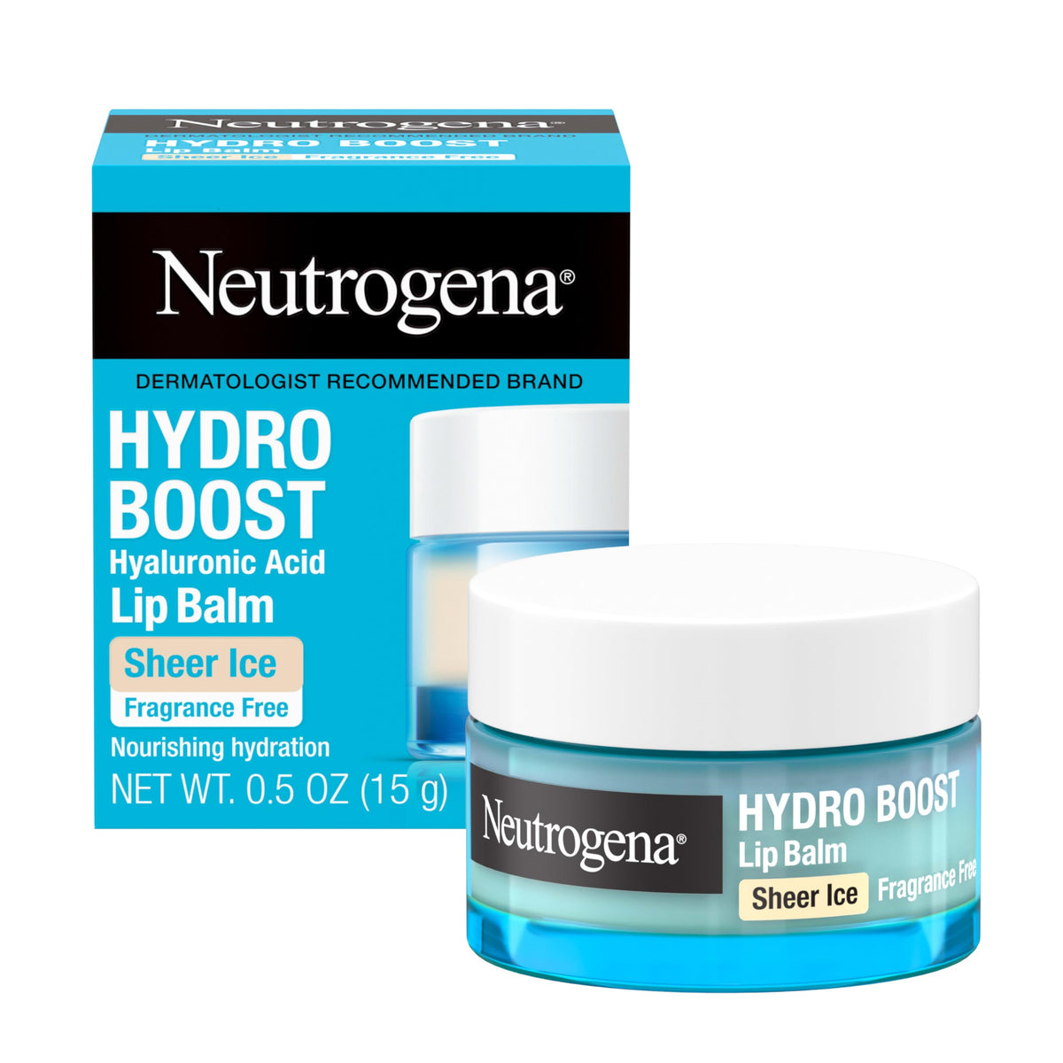 Neutrogena Hydro Boost Lip Balm Sheer Ice Nude texture hydrates lips