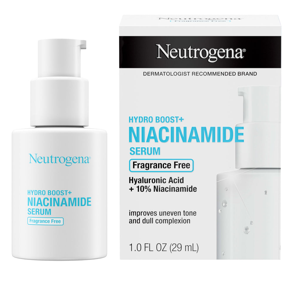 Neutrogena Hydro Boost+ Niacinamide Serum pairs well with moisturizer post-application.