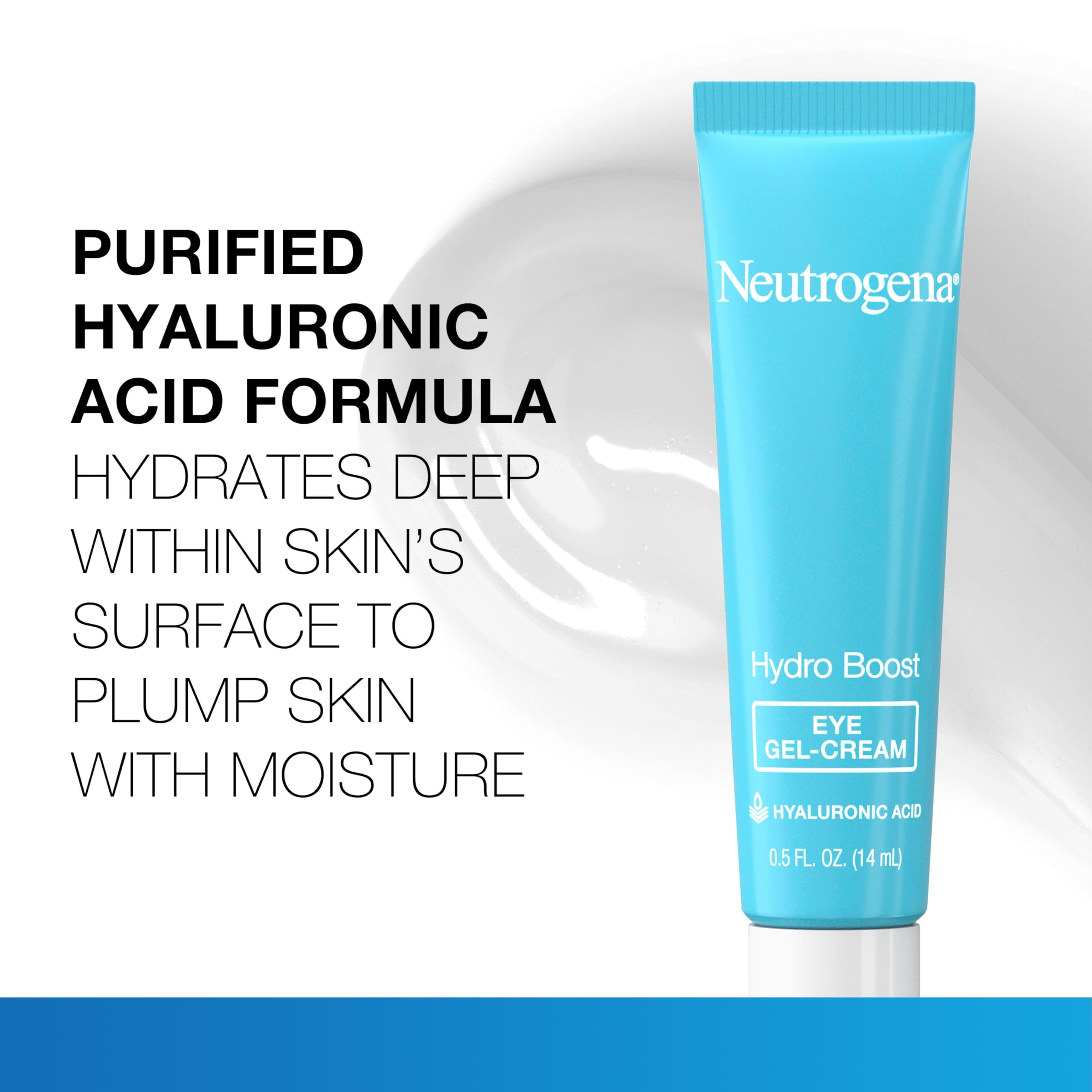 Application shot of Neutrogena Hydro Boost under-eye cream for smooth skin.