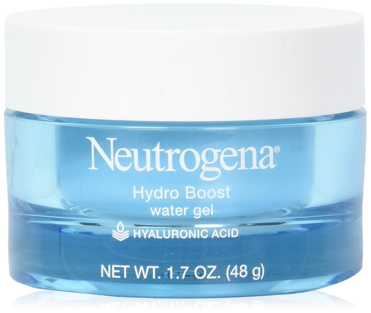 Neutrogena Hydro Boost Water Gel jar close-up highlighting hydration benefits for dry skin.