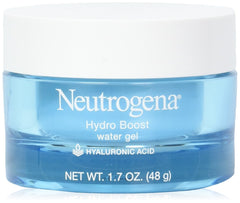 Neutrogena Hydro Boost Water Gel jar close-up highlighting hydration benefits for dry skin.