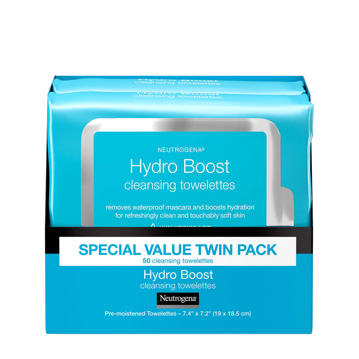 Neutrogena Hydro Boost wipes demonstrate a smooth cleansing glide for makeup removal.
