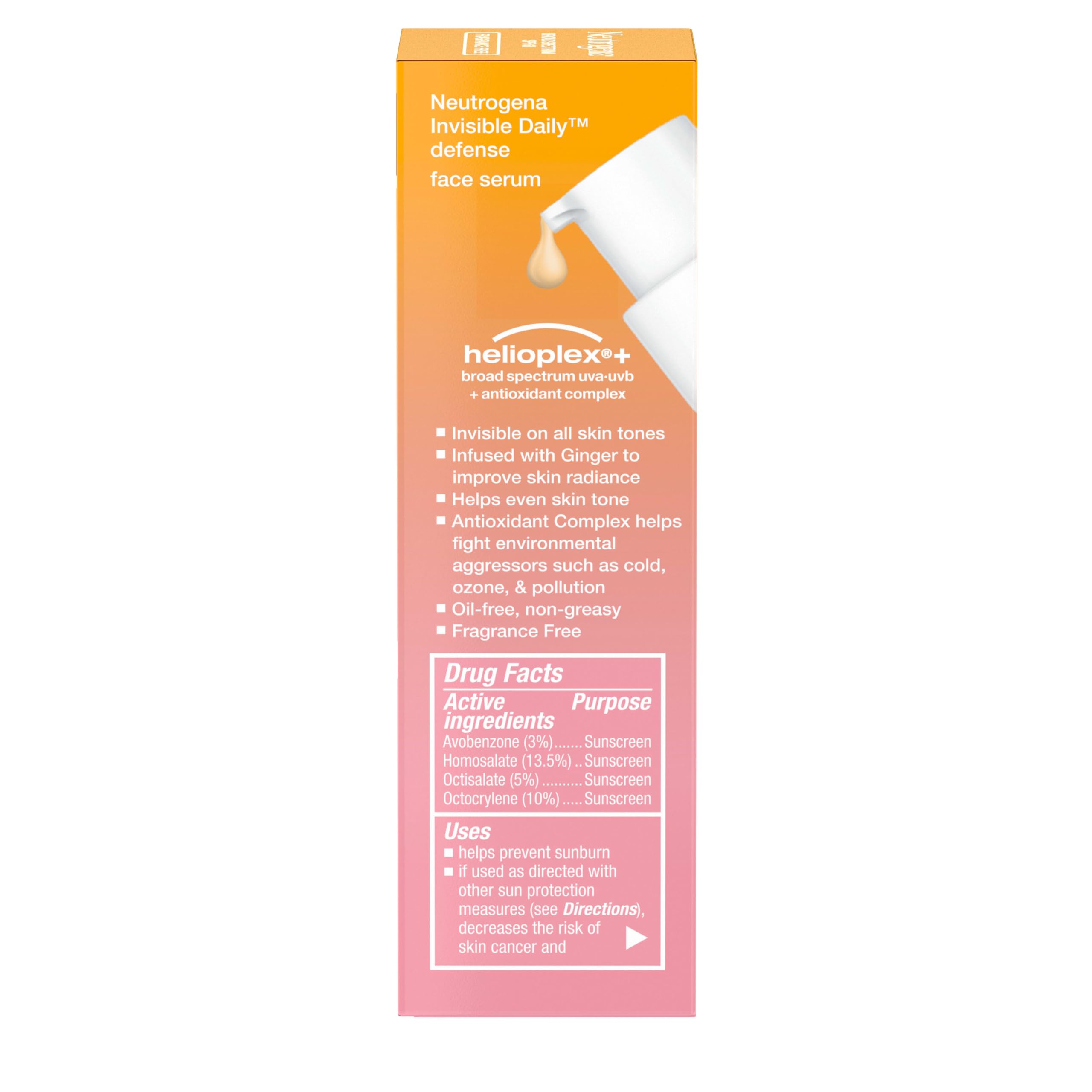 Neutrogena Invisible Daily Defense no white cast for even tone.