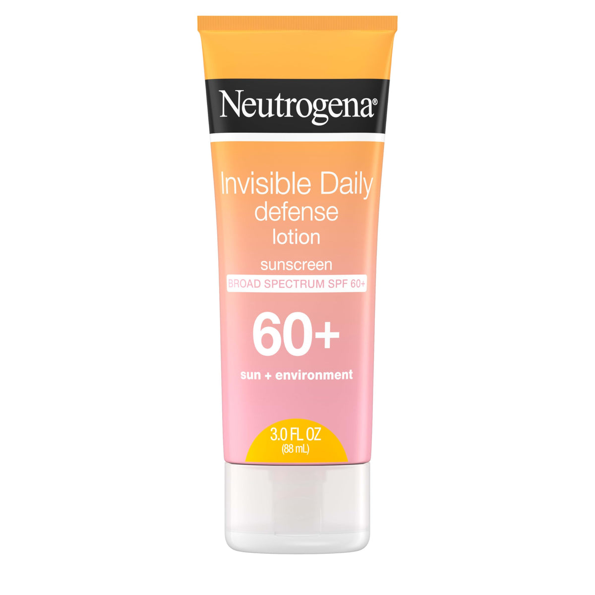 Neutrogena Invisible Daily Defense sunscreen bottle offering SPF 60+ protection for outdoor use