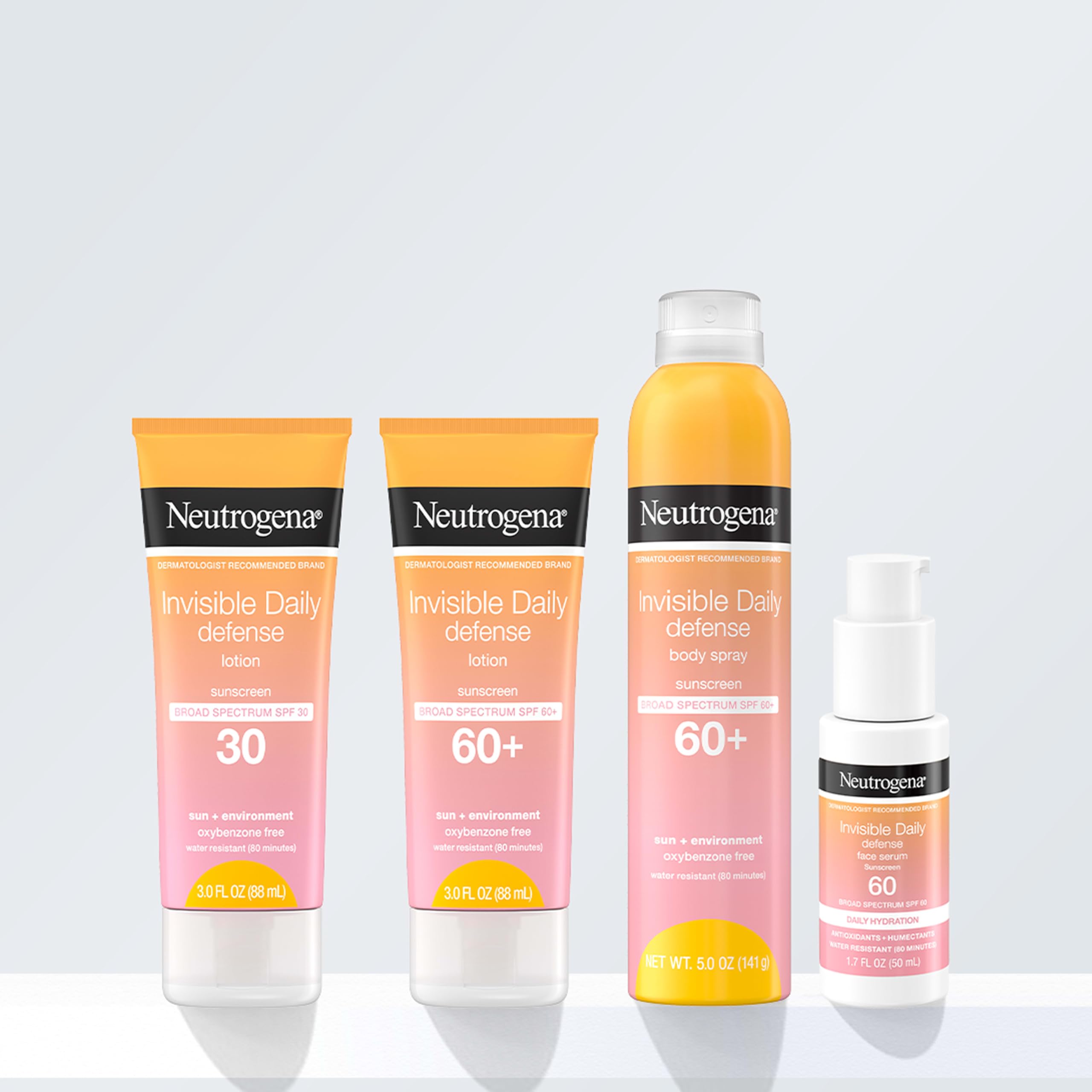 Neutrogena invisible finish shows no white cast on diverse skin tones after application
