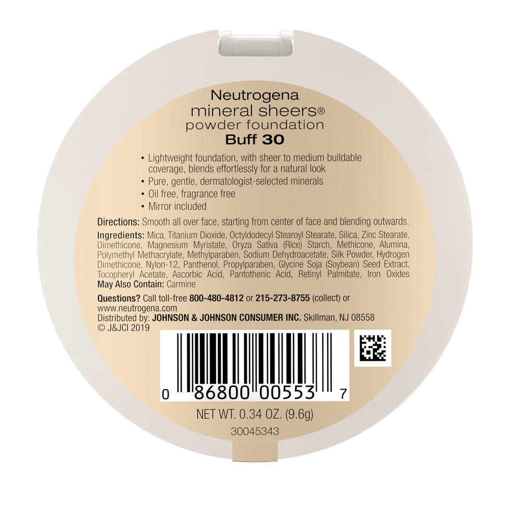 Neutrogena Mineral Sheers Buff 30 shade blends with warm undertones for a natural match.