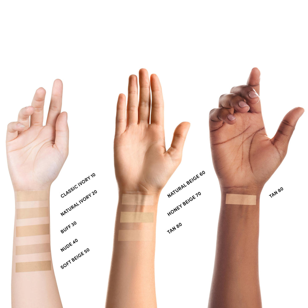 Neutrogena Mineral Sheers spread-on-skin demonstrates buildable coverage.