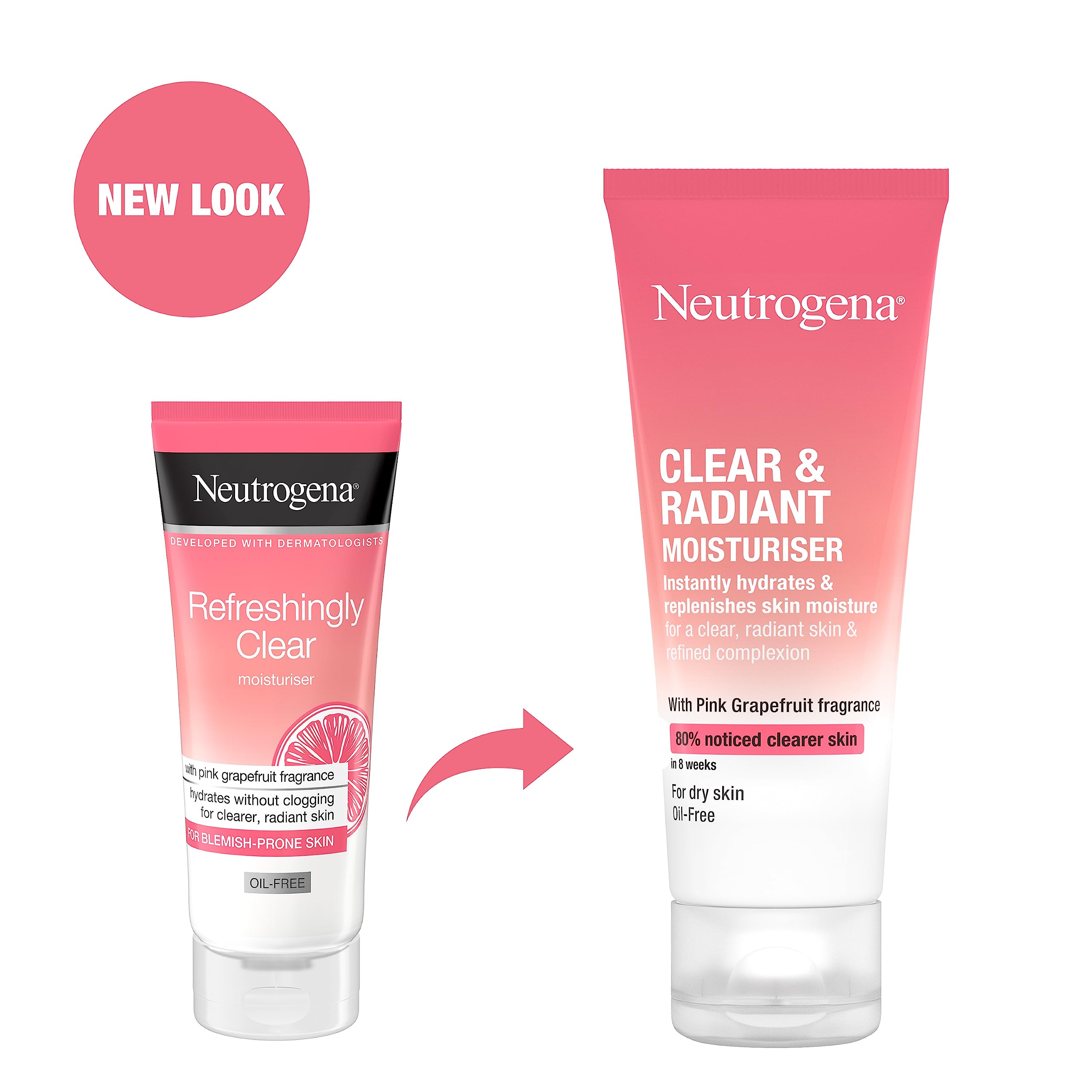 Neutrogena oil-free moisturiser 24-hour hydration for blemish-prone skin.