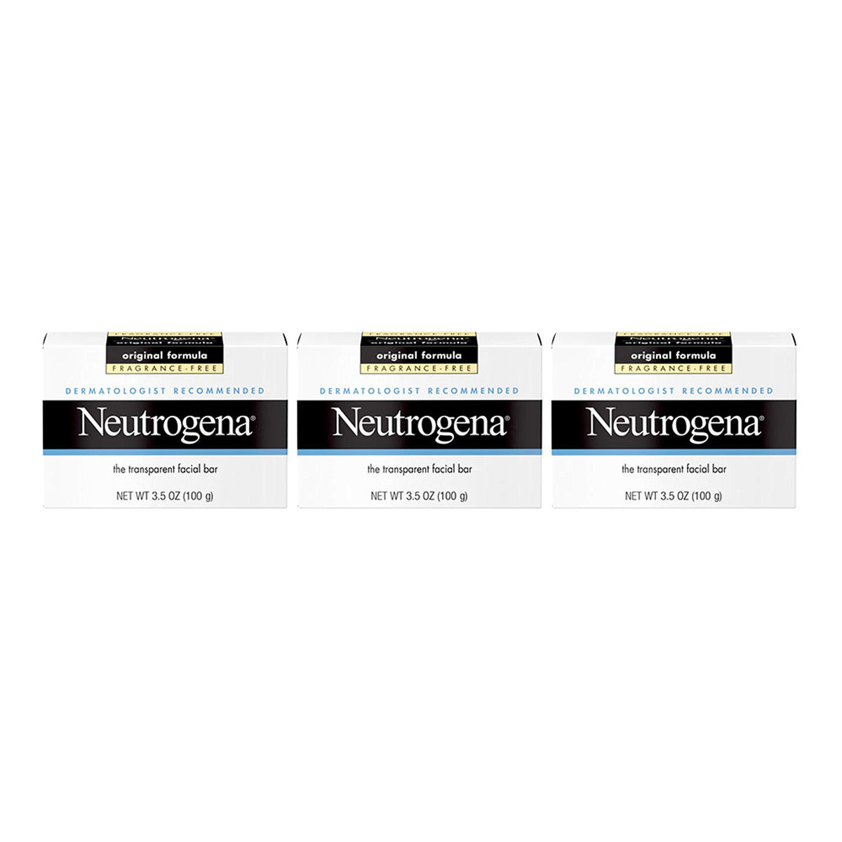 Neutrogena Original Amber Bar front view, fragrance-free daily cleansing.