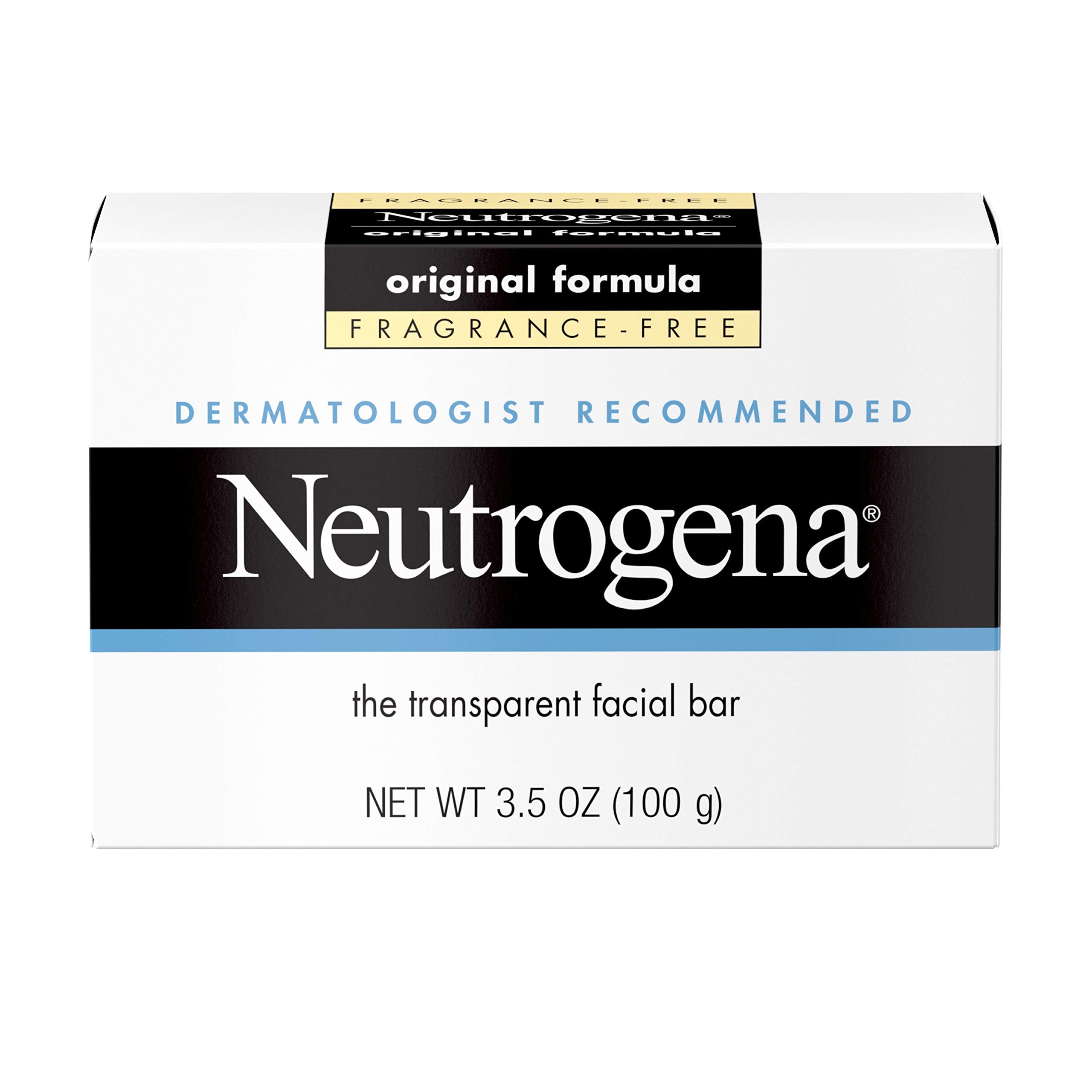 Neutrogena Original Amber Bar under running water, rinse clean without residue.