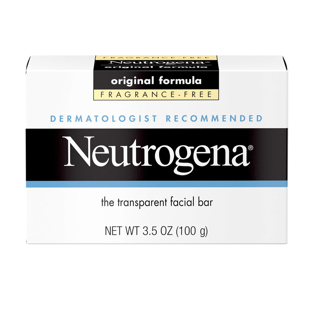Neutrogena Original Amber Bar under running water, rinse clean without residue.