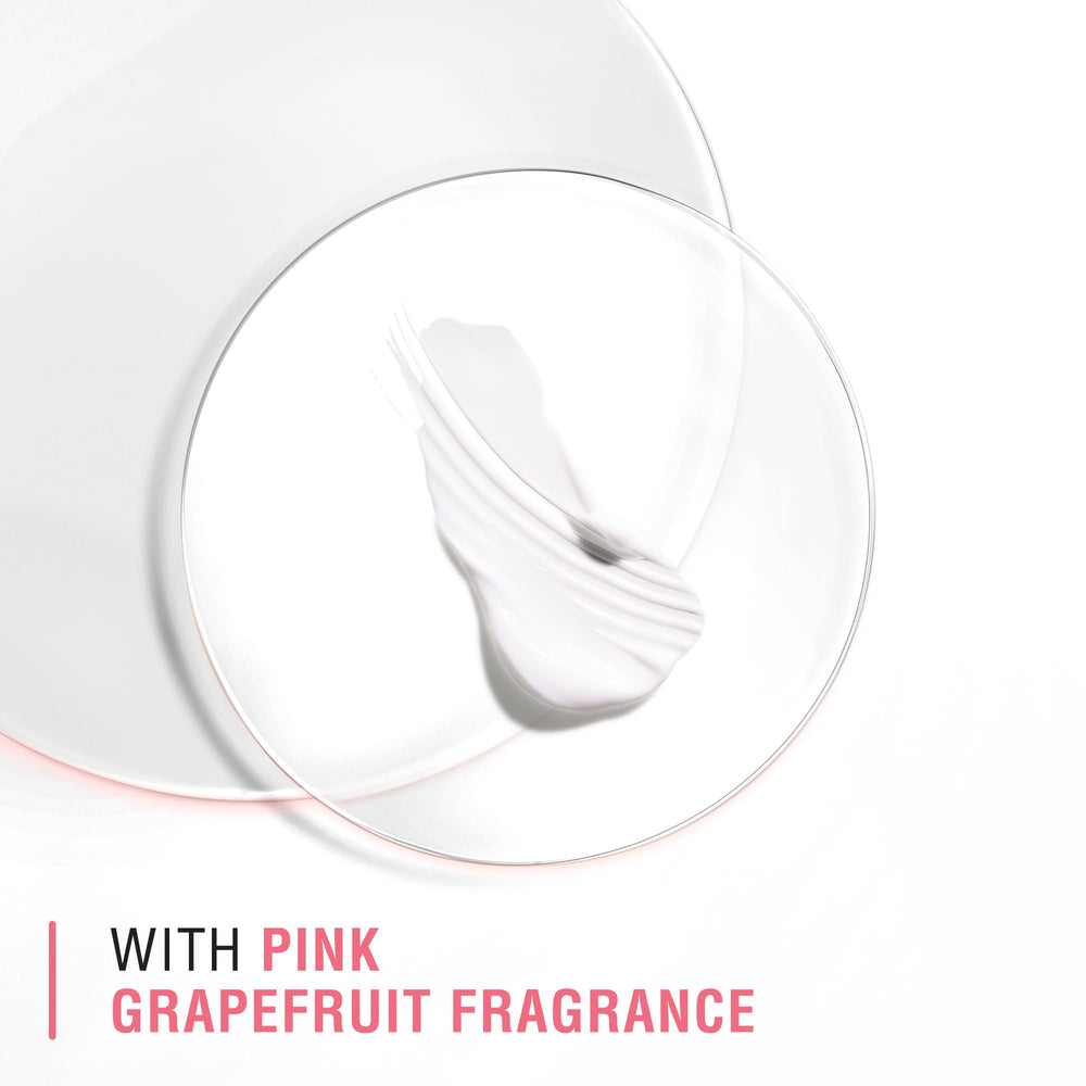 Neutrogena Pink grapefruit fragrance bottle emphasizes fresh scent during application.