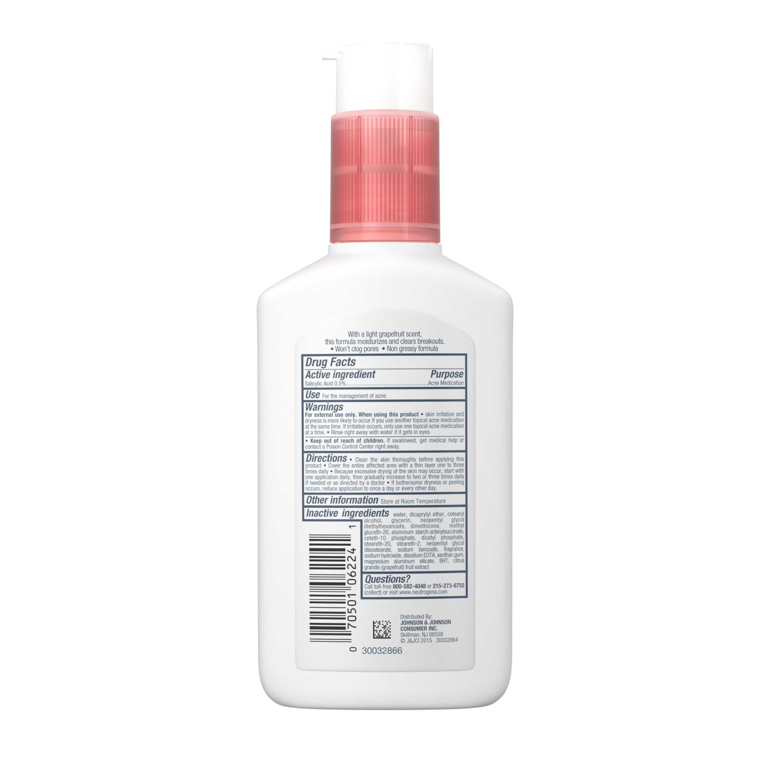 Neutrogena pink grapefruit fragrance note enhances morning skincare ritual.
