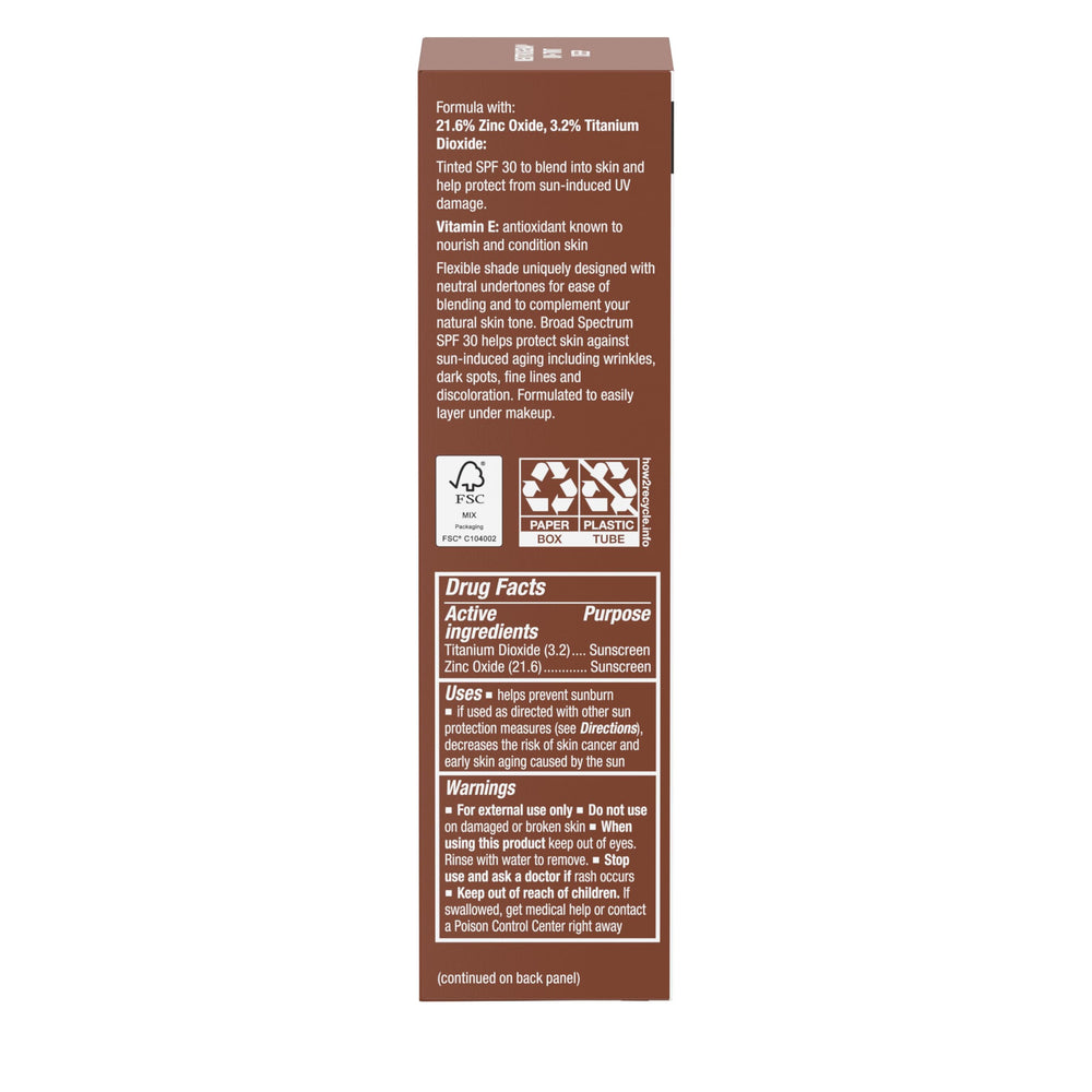Broad spectrum SPF 30 coverage protects during daily activities.