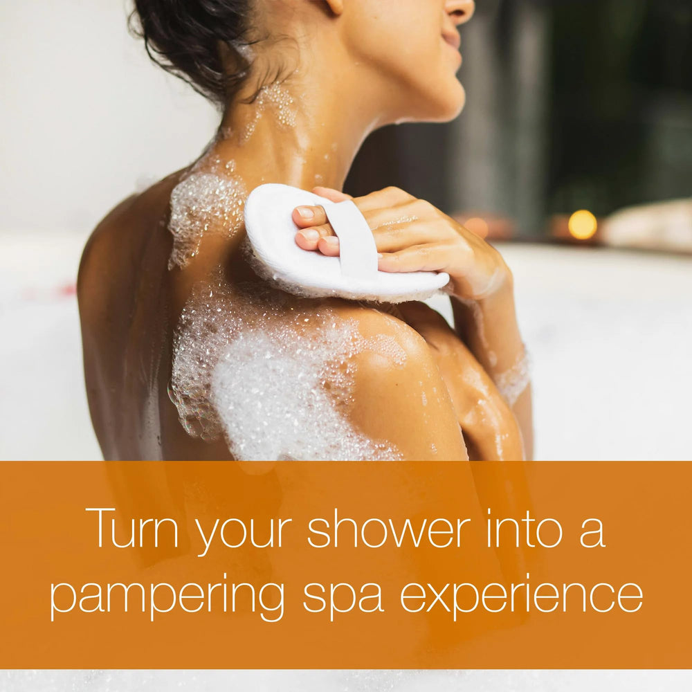 Neutrogena Rainbath bottle side shows skin-softening promise after shower.