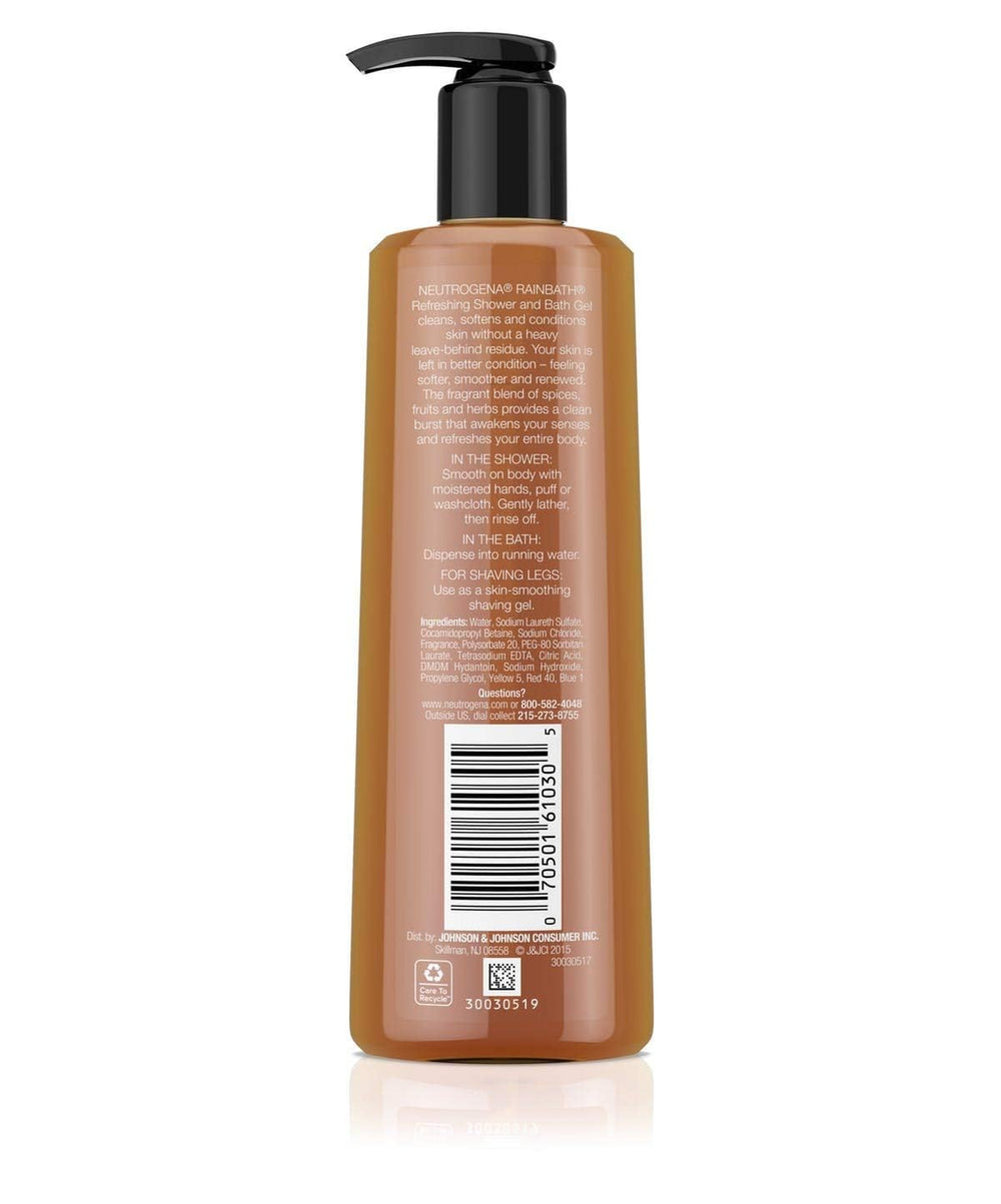 Neutrogena Rainbath closeup texture emphasizes gentle gel for daily use.
