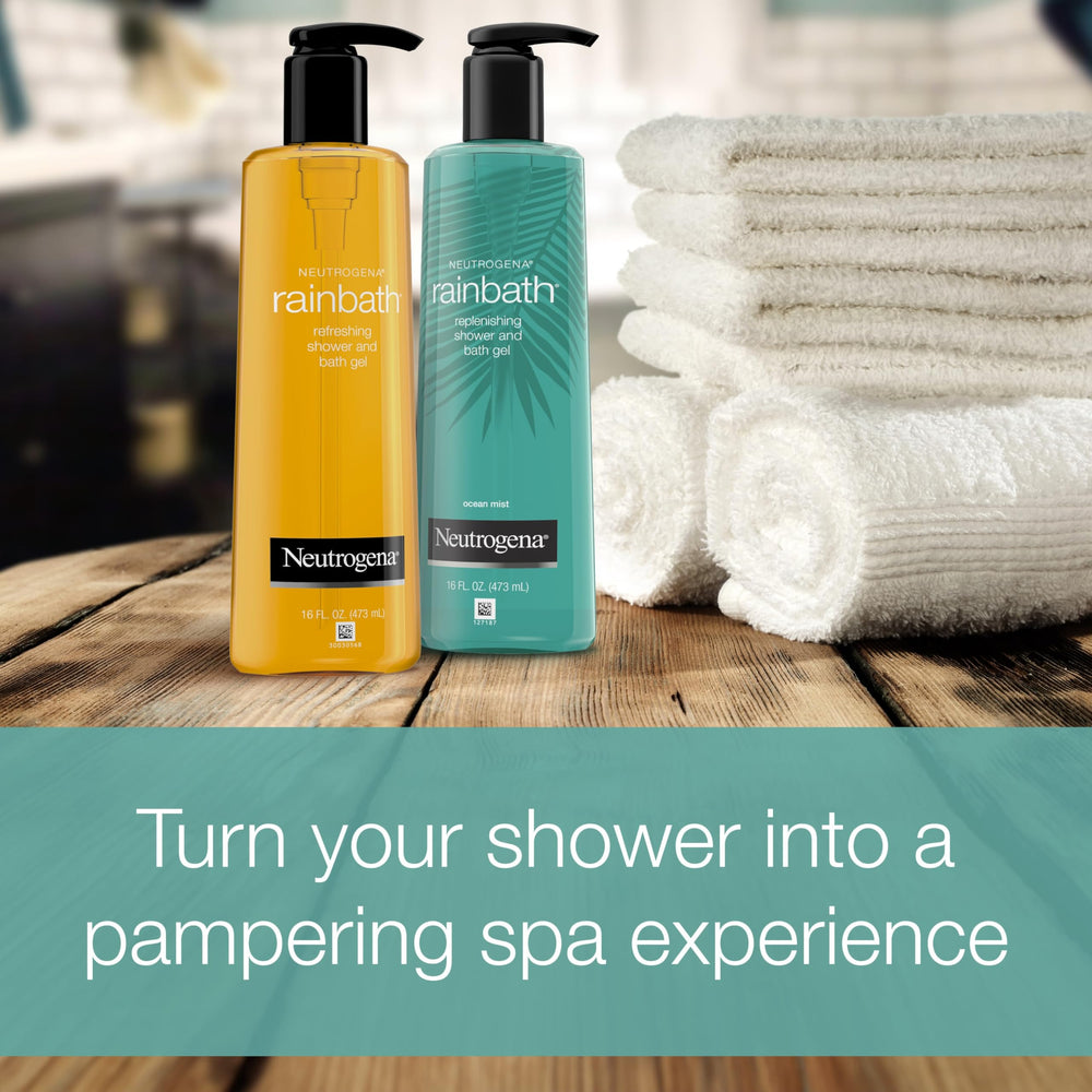 Neutrogena Rainbath original bottle close-up showing rich lather readiness.