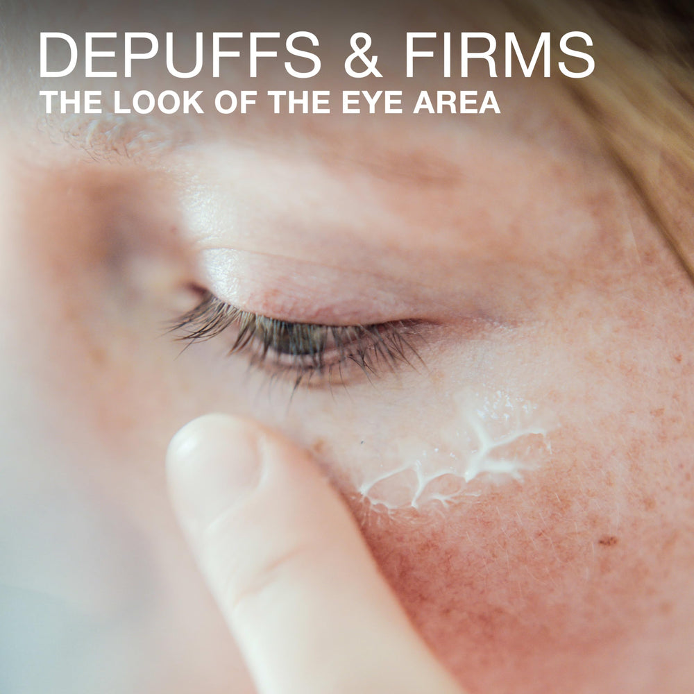 Neutrogena Rapid Firming Peptide Eye Cream texture swatch shows creamy, lightweight formula for smooth skin.