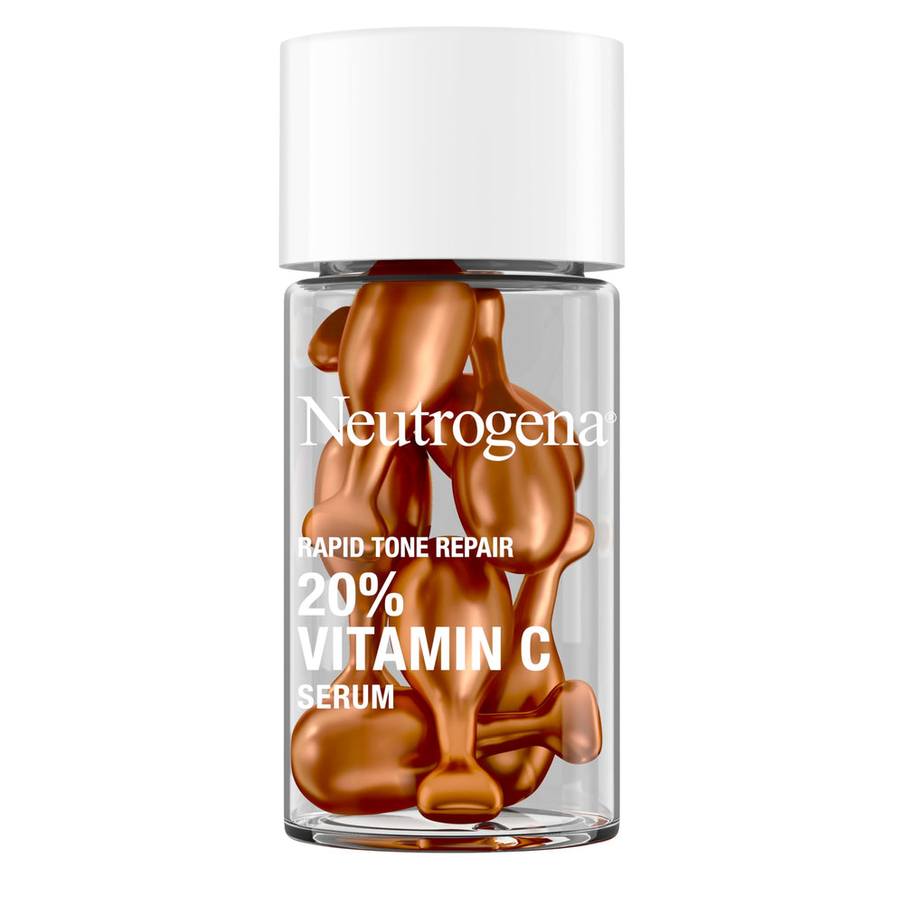 Neutrogena capsule opening releasing vitamin C serum for daily use.