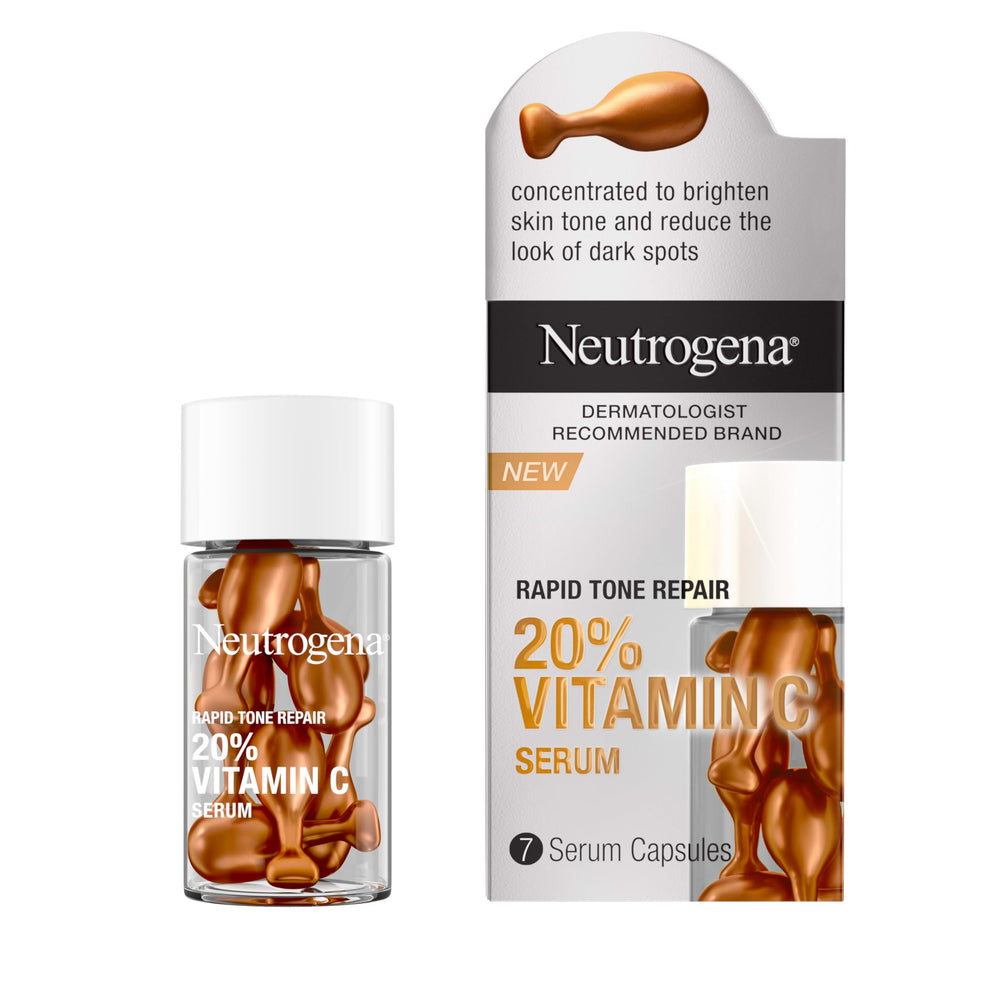 Group of Neutrogena Rapid Tone Repair packaging closeup.