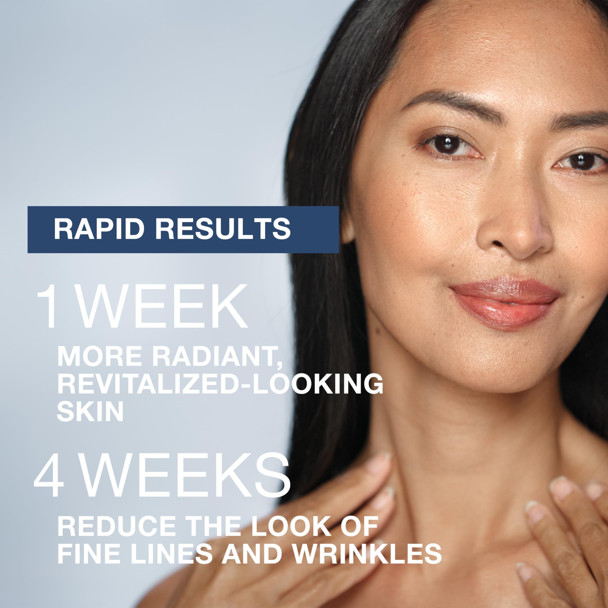 Neutrogena Rapid Wrinkle Repair capsule opening demonstrates easy mess-free use.