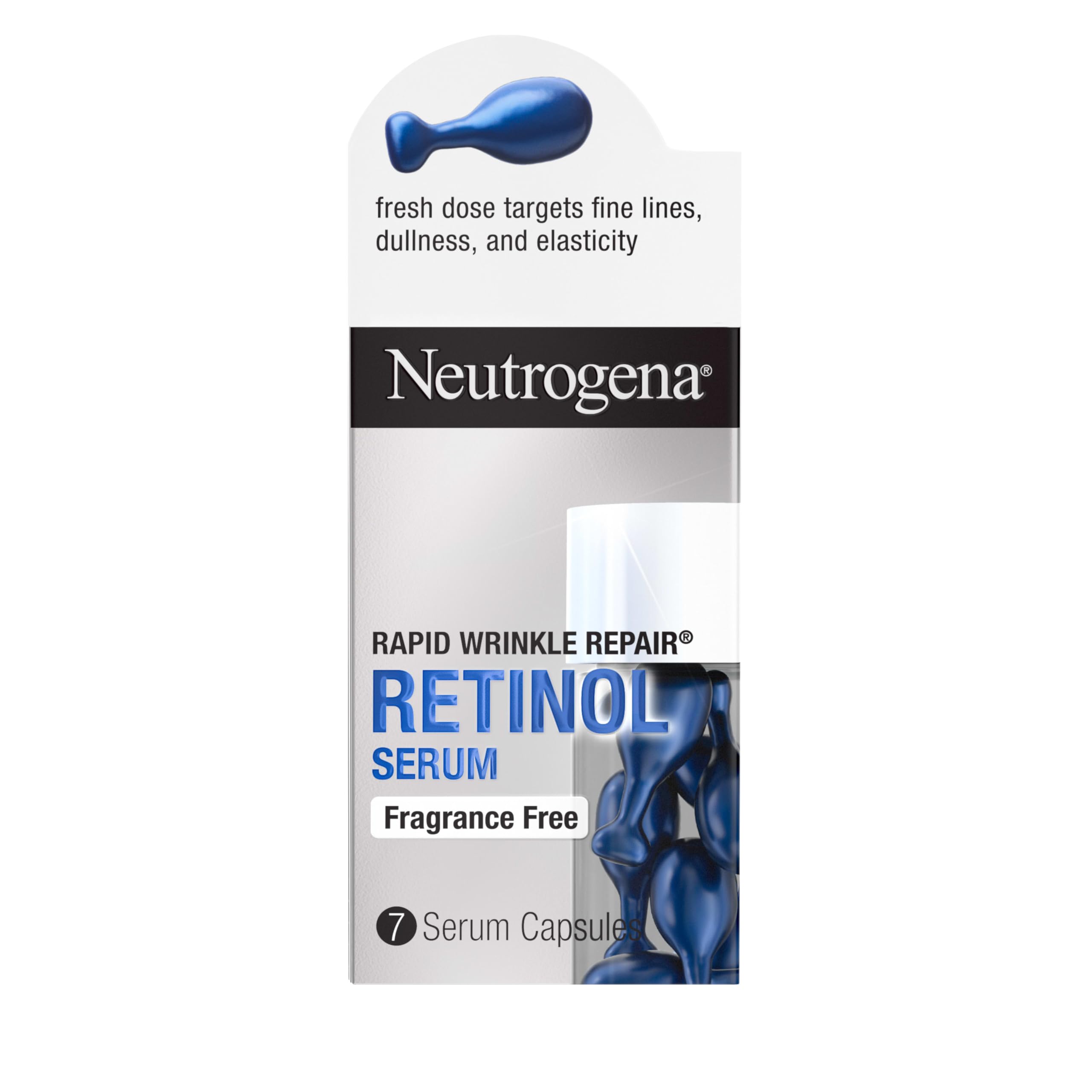 Neutrogena Rapid Wrinkle Repair capsules pack for fragrance-free retinol routine