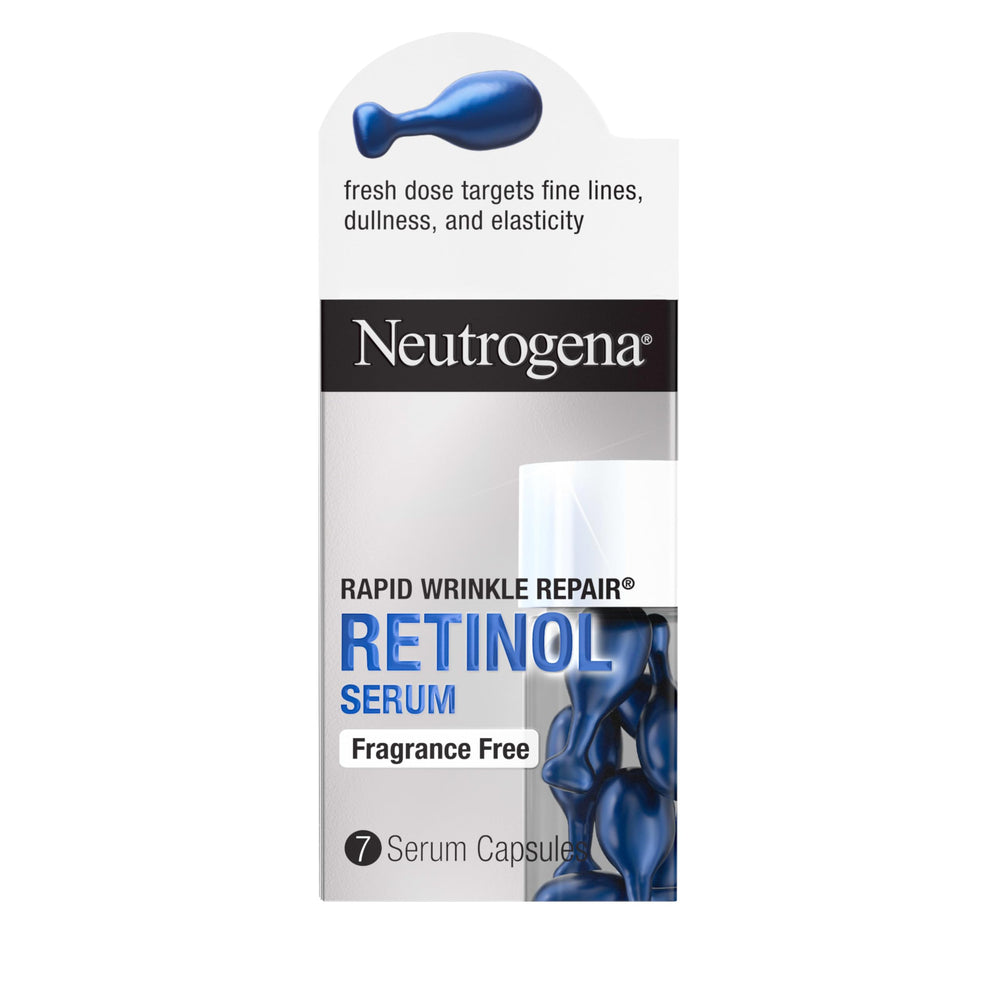 Neutrogena Rapid Wrinkle Repair capsules pack for fragrance-free retinol routine