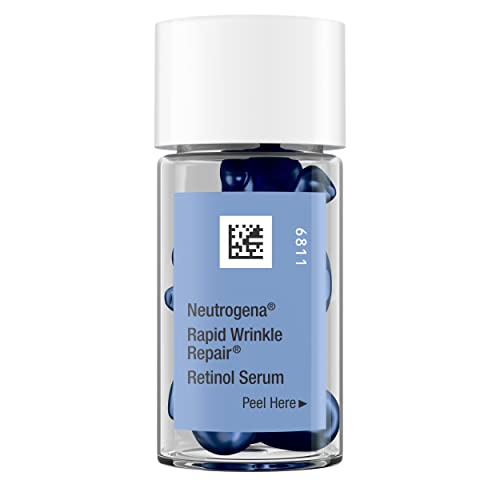 Neutrogena Rapid Wrinkle Repair daily-use skincare scene on vanity
