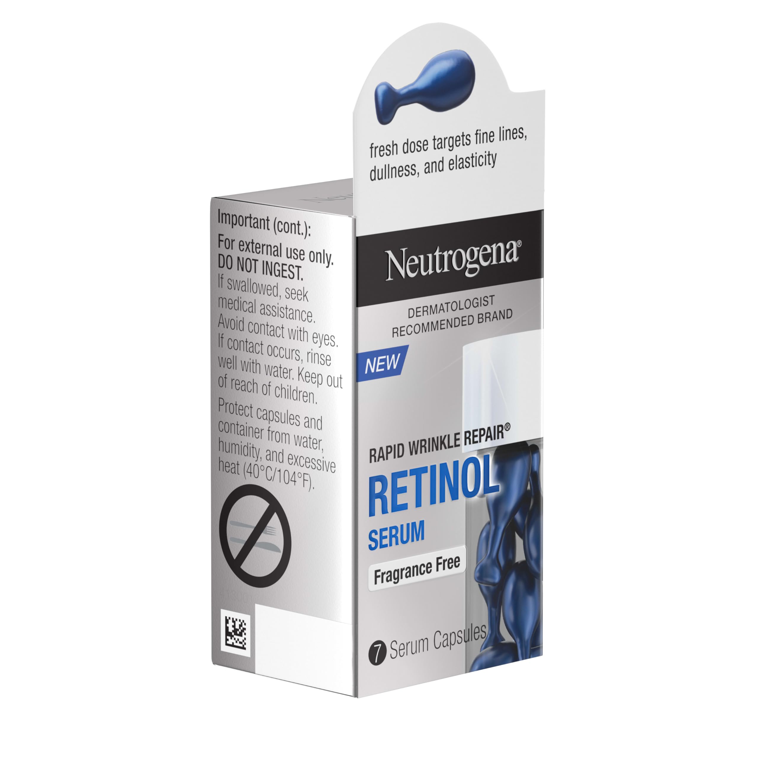 Neutrogena Rapid Wrinkle Repair seaweed-based capsules highlight eco-friendly format