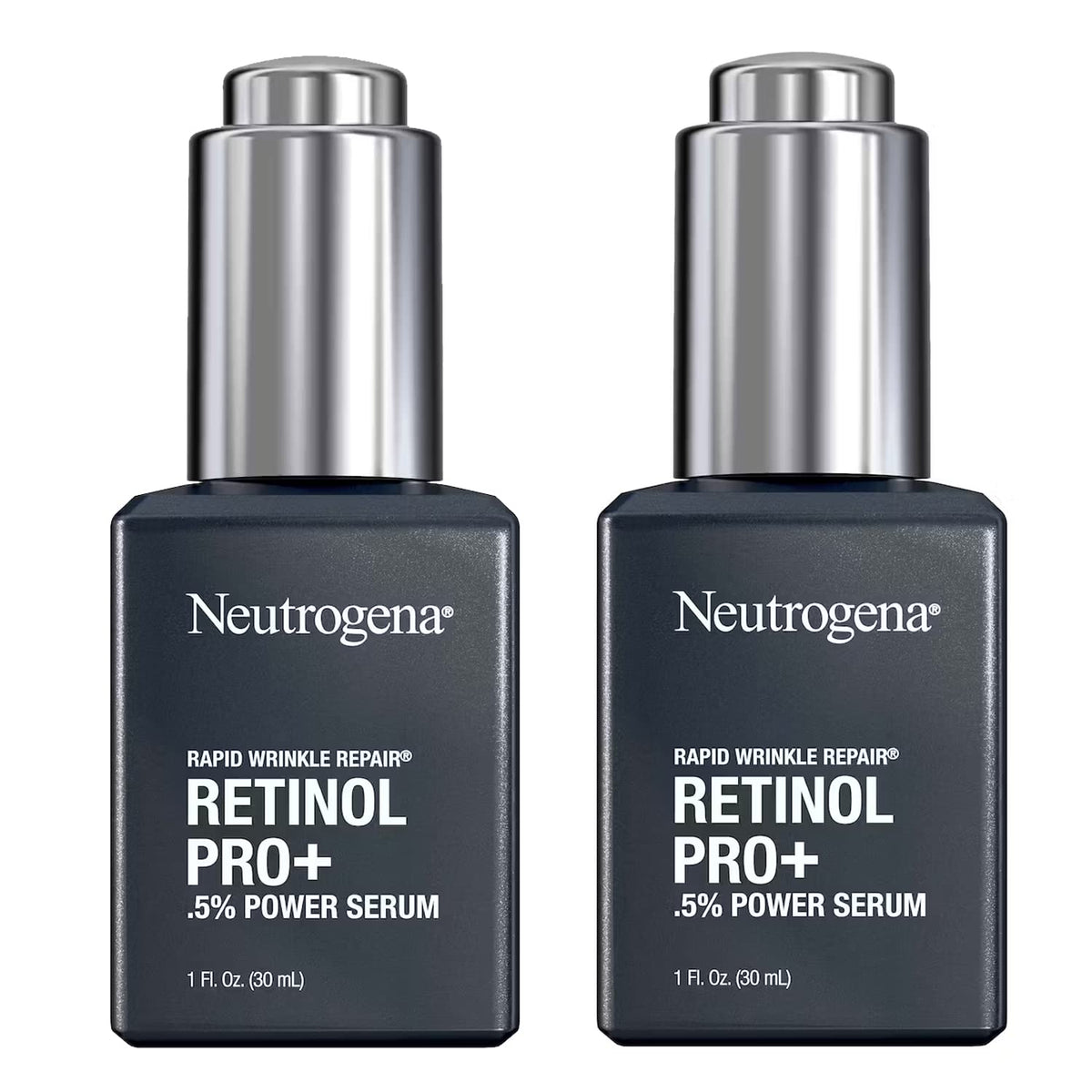 Neutrogena Rapid Wrinkle Repair Serum bottle front, premium packaging for easy daily use.