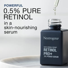 Neutrogena Rapid Wrinkle Repair Serum dropper delivers retinol for targeted wrinkle-softening.