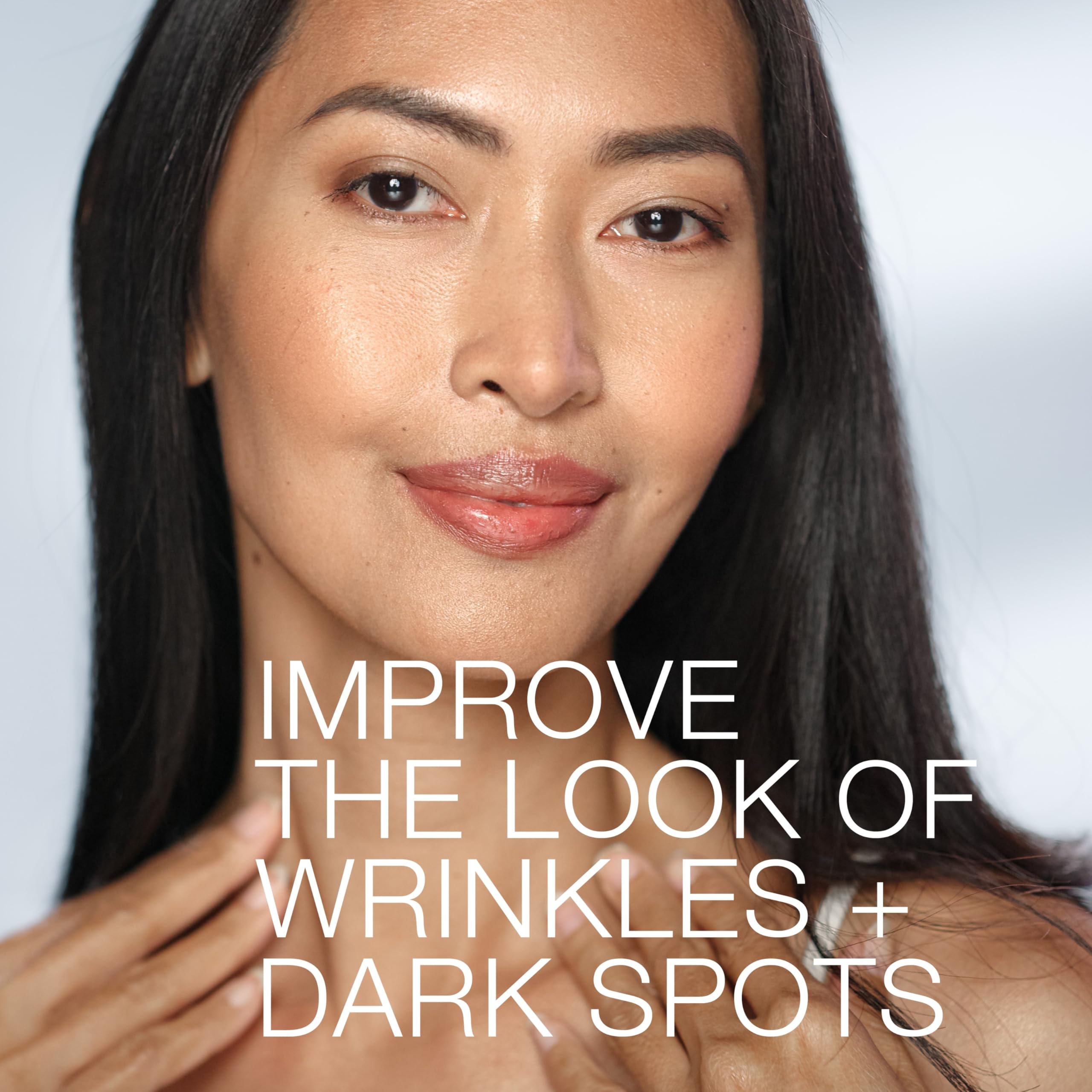 Neutrogena Rapid Wrinkle Repair Serum drops on hand for gentle, controlled distribution