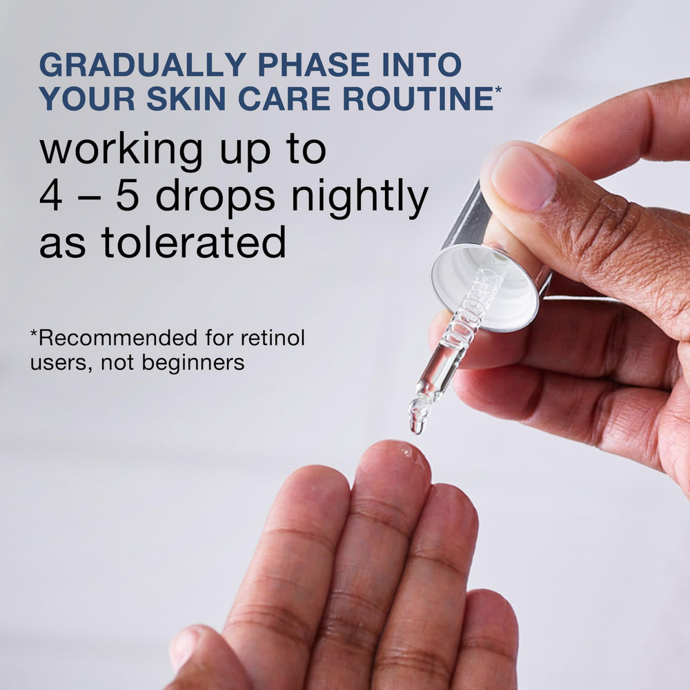 Neutrogena Rapid Wrinkle Repair Serum fragrance-free label communicates dermatologist-tested quality