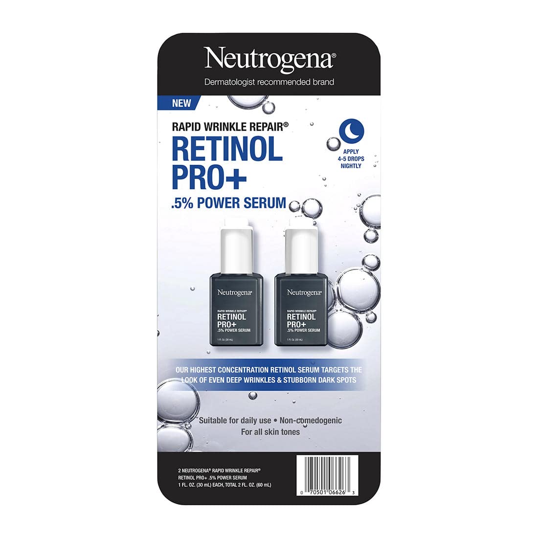 Neutrogena two-pack on vanity supports sharing or extended use.