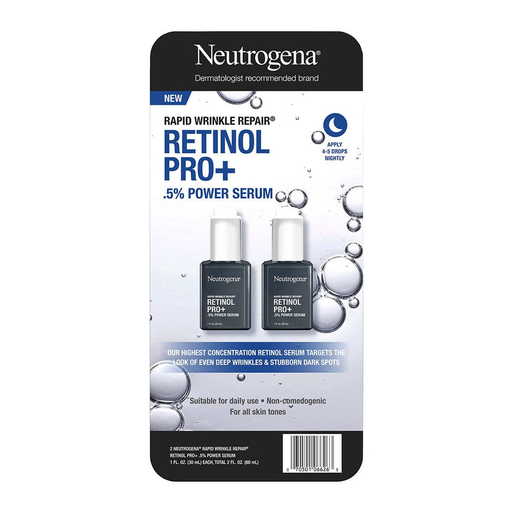 Neutrogena two-pack on vanity supports sharing or extended use.