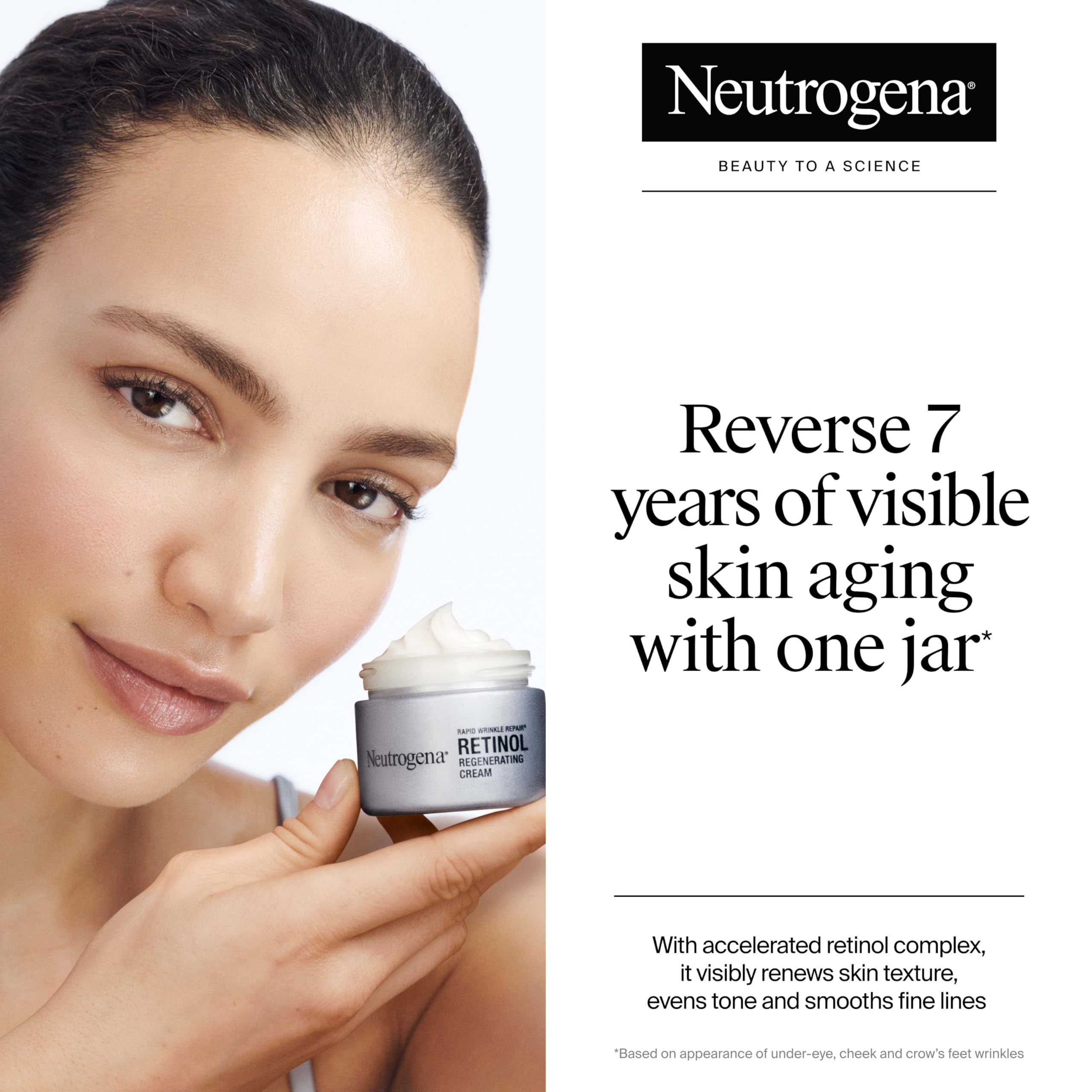 Neutrogena Rapid Wrinkle Repair texture closeup on skin