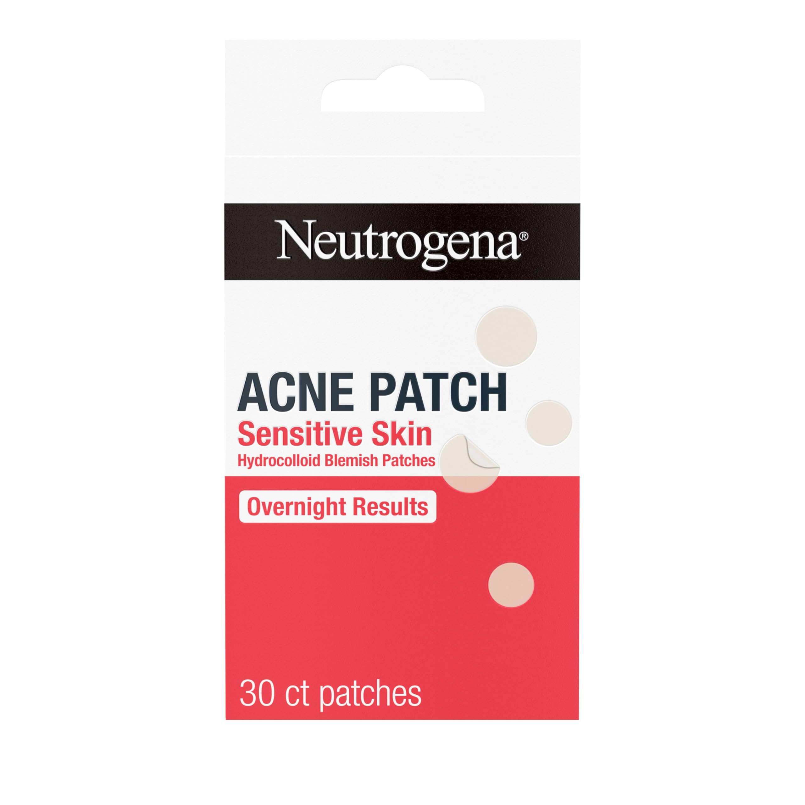 Neutrogena Sensitive Skin Blemish Patches packaging for discreet overnight care