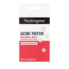 Neutrogena Sensitive Skin Blemish Patches packaging for discreet overnight care