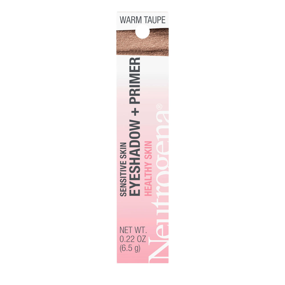 Neutrogena Sensitive Skin Eyeshadow + Primer in Warm Taupe, smooth creaseless color for delicate lids.
