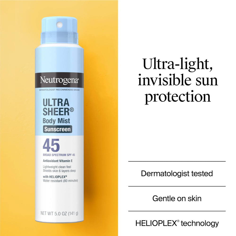 Sheer ultralight finish for clean, non-greasy skin with Neutrogena spray