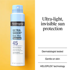 Sheer ultralight finish for clean, non-greasy skin with Neutrogena spray